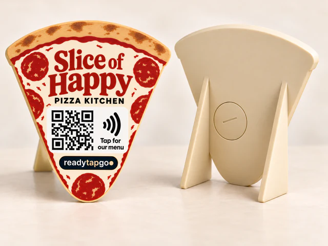 Slice of Happy front and back, showing the recessed quarter-turn NFC cover